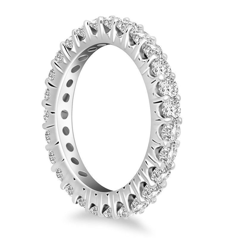 Bids.com 14k White Gold Common Prong Round Diamond Eternity Ring Rings White Smoke 4 / White Gold,5 / White Gold,6 / White Gold,7 / White Gold,8 / White Gold