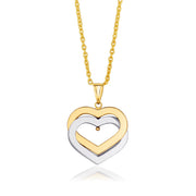 Bids.com 14k Two-Tone Gold Intertwined Hearts Pendant Pendants White Smoke Two-Tone Gold
