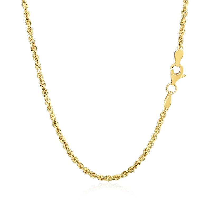 Bids.com 2.25mm 10k Yellow Gold Solid Diamond Cut Rope Chain Necklaces White Smoke 16 / Yellow Gold,18 / Yellow Gold,20 / Yellow Gold,22 / Yellow Gold,24 / Yellow Gold,30 / Yellow Gold,One / Yellow Gold