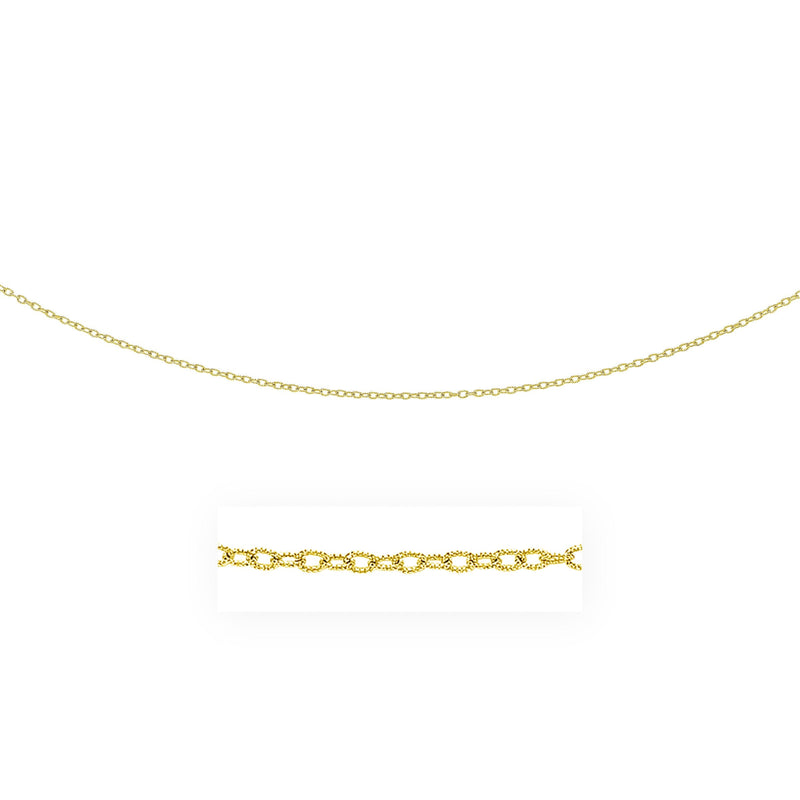 Bids.com 2.5mm 14k Yellow Gold Pendant Chain with Textured Links Necklaces White Smoke 16 / Yellow Gold,18 / Yellow Gold,20 / Yellow Gold,24 / Yellow Gold