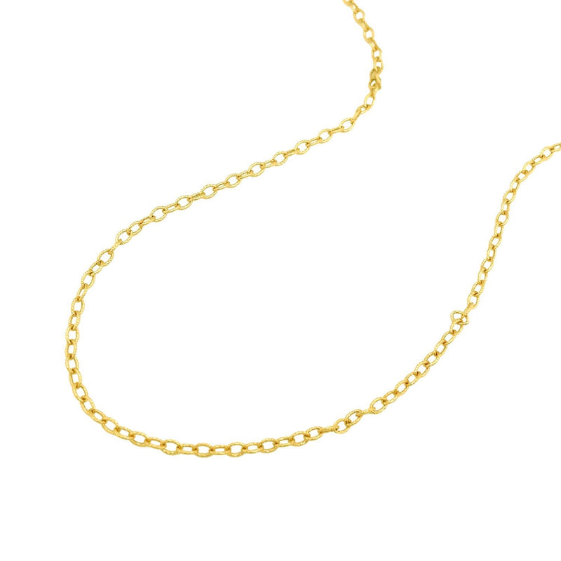 Bids.com 2.5mm 14k Yellow Gold Pendant Chain with Textured Links Necklaces White Smoke 16 / Yellow Gold,18 / Yellow Gold,20 / Yellow Gold,24 / Yellow Gold