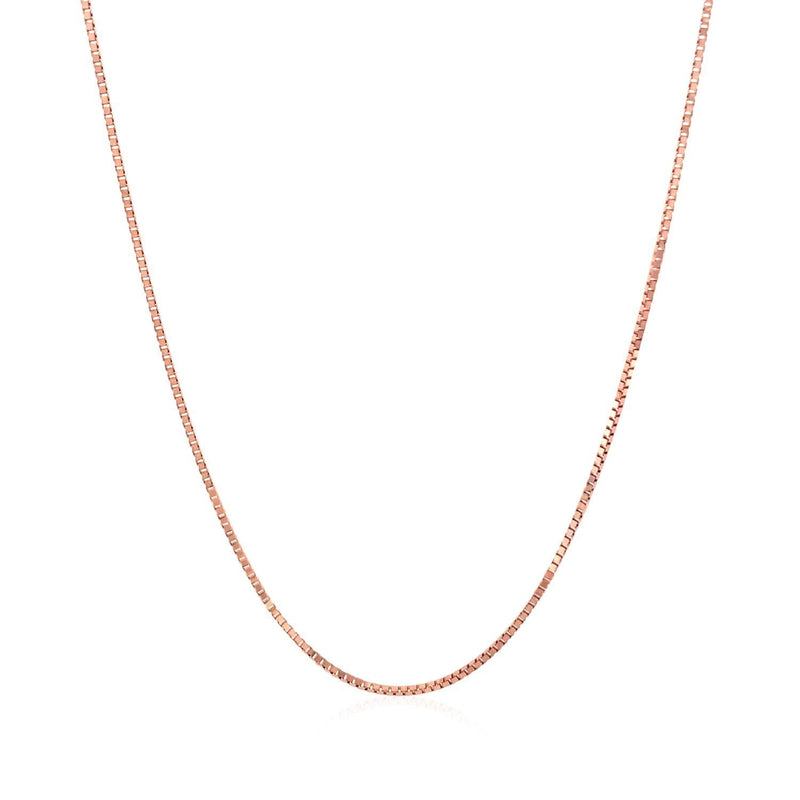 Bids.com 14k Rose Gold Classic Box Chain 0.8mm Necklaces White Smoke 16 / Rose Gold,17 / Rose Gold,18 / Rose Gold,20 / Rose Gold,24 / Rose Gold