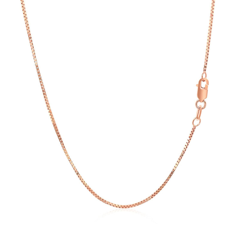 Bids.com 14k Rose Gold Classic Box Chain 0.8mm Necklaces White Smoke 16 / Rose Gold,17 / Rose Gold,18 / Rose Gold,20 / Rose Gold,24 / Rose Gold