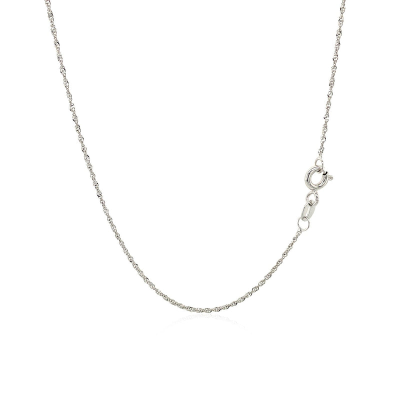 Bids.com 10k White Gold Singapore Chain 1.0mm Necklaces White Smoke 16 / White Gold,18 / White Gold,20 / White Gold,One / White Gold