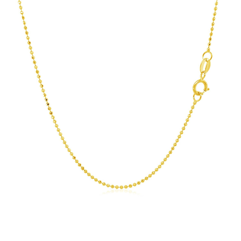 Bids.com 14k Yellow Gold Diamond-Cut Bead Chain 1.0mm Necklaces White Smoke 16 / Yellow Gold,18 / Yellow Gold,20 / Yellow Gold,One / Yellow Gold