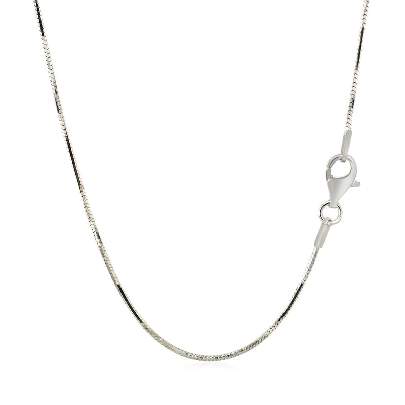 Bids.com Sterling Silver Rhodium Plated Octagonal Snake Chain 1.1mm Necklaces White Smoke 16 / Sterling Silver,18 / Sterling Silver,20 / Sterling Silver,24 / Sterling Silver,One / Sterling Silver