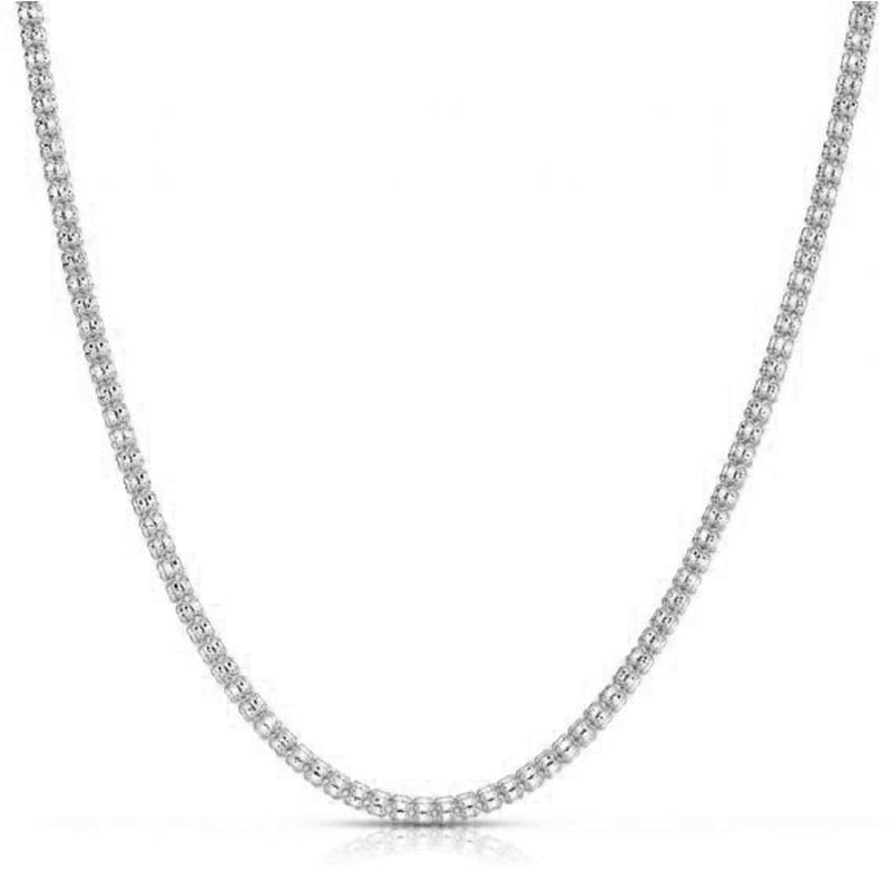 Bids.com Ice Barrel Chain in 14k White Gold (3.14 mm) Necklaces White Smoke 18 / White Gold,20 / White Gold,22 / White Gold,24 / White Gold
