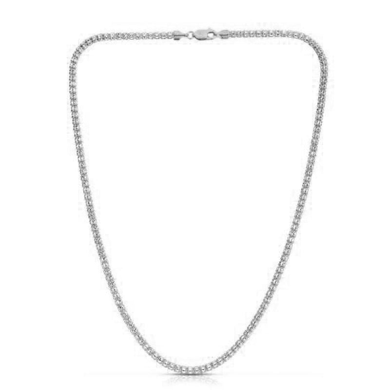 Bids.com Ice Barrel Chain in 14k White Gold (3.14 mm) Necklaces White Smoke 18 / White Gold,20 / White Gold,22 / White Gold,24 / White Gold