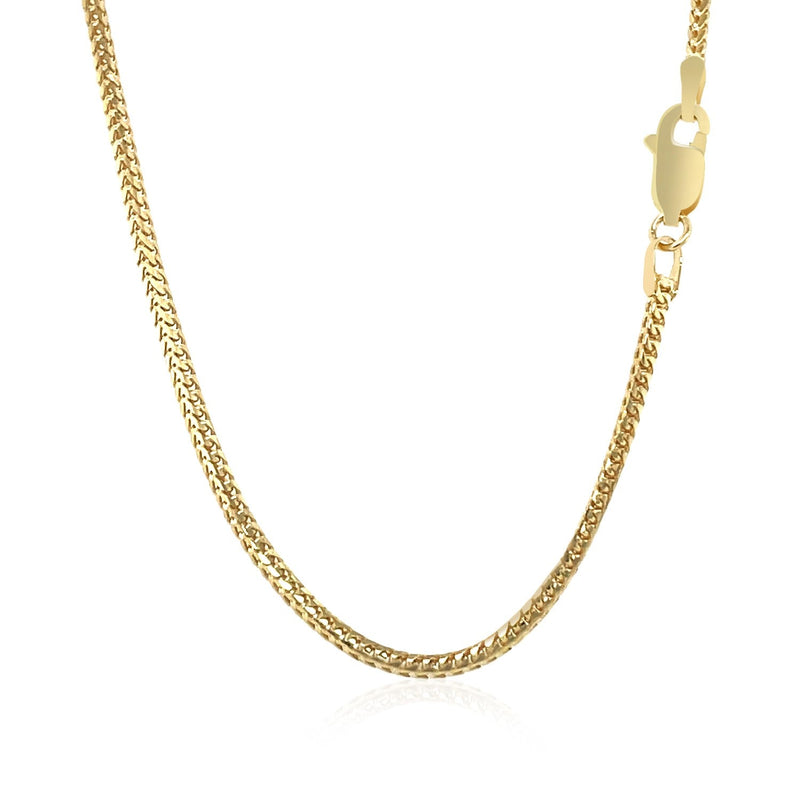 Bids.com 14k Yellow Gold Franco Chain 1.8mm Necklaces White Smoke 16 / Yellow Gold,18 / Yellow Gold,20 / Yellow Gold,24 / Yellow Gold,One / Yellow Gold