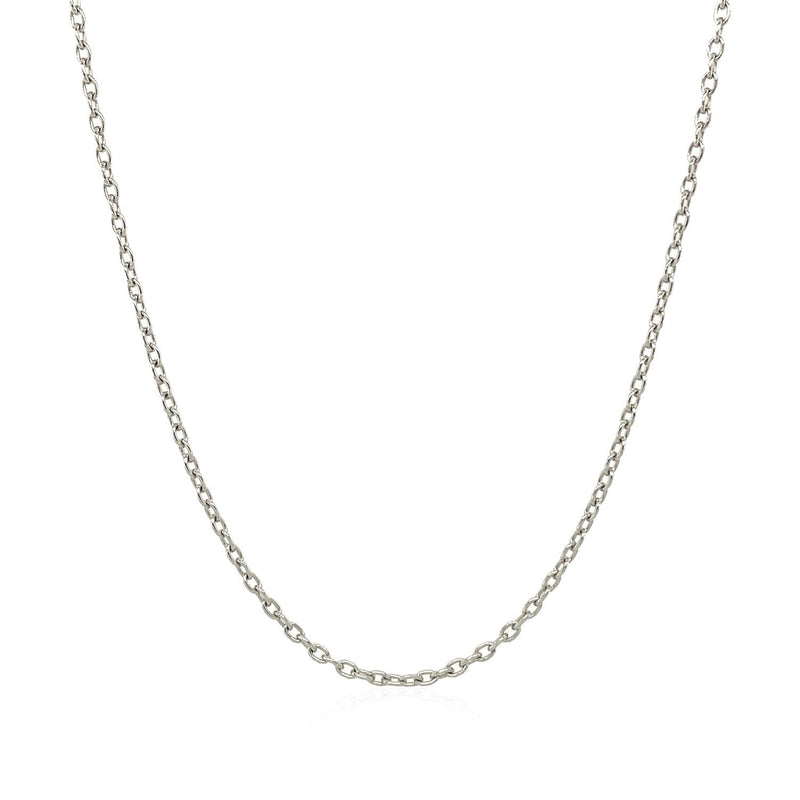 Bids.com 14k White Gold Round Cable Link Chain 1.5mm Necklaces White Smoke 16 / White Gold,17 / White Gold,18 / White Gold,20 / White Gold