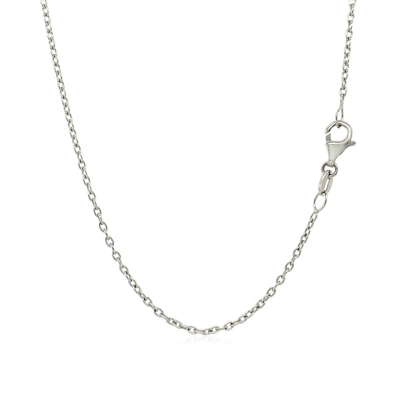 Bids.com 14k White Gold Round Cable Link Chain 1.5mm Necklaces White Smoke 16 / White Gold,17 / White Gold,18 / White Gold,20 / White Gold