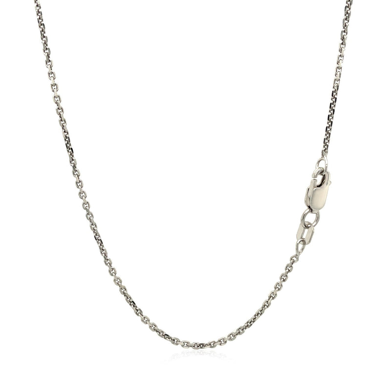 Bids.com 14k White Gold Diamond Cut Cable Link Chain 1.4mm Necklaces White Smoke 16 / White Gold,18 / White Gold,20 / White Gold,24 / White Gold,One / White Gold