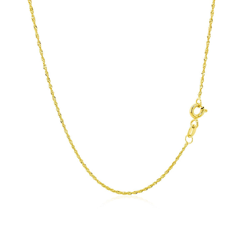 Bids.com 10k Yellow Gold Singapore Chain 1.0mm Necklaces White Smoke 16 / Yellow Gold,18 / Yellow Gold,20 / Yellow Gold,One / Yellow Gold