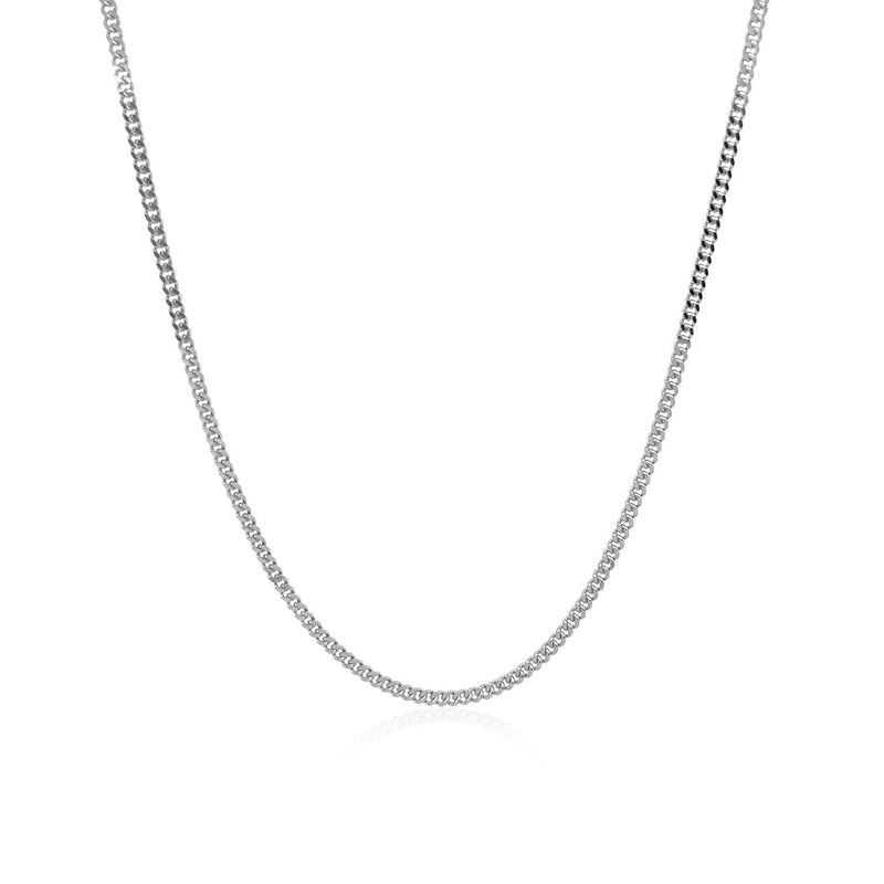 Bids.com 14k White Gold Gourmette Chain 1.5mm Necklaces White Smoke 16 / White Gold,18 / White Gold,20 / White Gold,24 / White Gold,One / White Gold