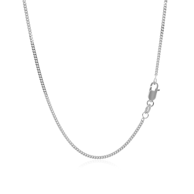 Bids.com 14k White Gold Gourmette Chain 1.5mm Necklaces White Smoke 16 / White Gold,18 / White Gold,20 / White Gold,24 / White Gold,One / White Gold