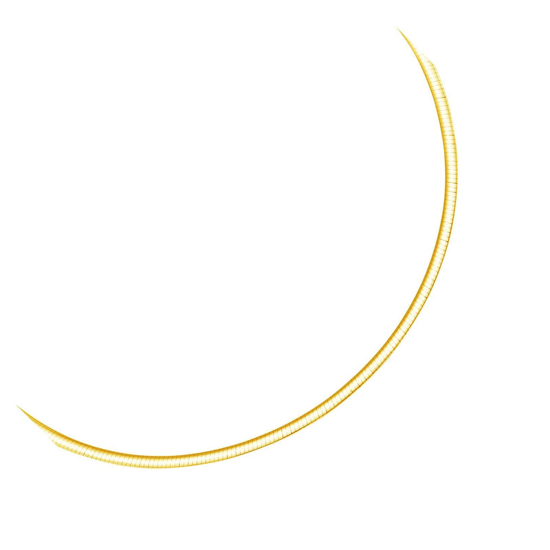 Bids.com 3.0 mm 14k Two Tone Gold Reversible Omega Necklace Necklaces White Smoke 16 / Two-Tone Gold,18 / Two-Tone Gold,20 / Two-Tone Gold