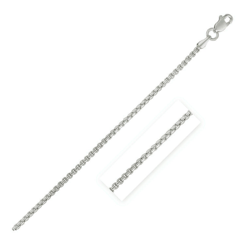 Bids.com 14k White Gold Round Box Chain 1.35 mm Necklaces White Smoke 16 / White Gold,18 / White Gold,20 / White Gold