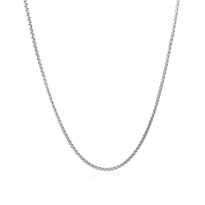 Bids.com 14k White Gold Round Box Chain 1.35 mm Necklaces White Smoke 16 / White Gold,18 / White Gold,20 / White Gold