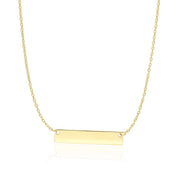 Bids.com 14k Yellow Gold Smooth Flat Horizontal Bar Style Necklace Necklaces White Smoke 18 / Yellow Gold