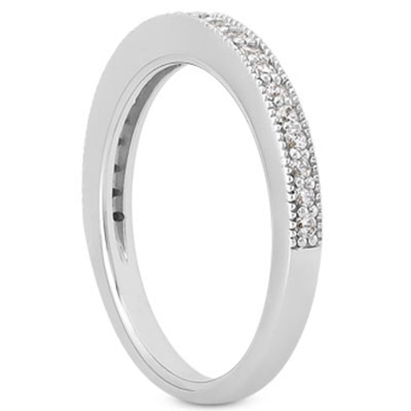 Bids.com 14k White Gold Pave Diamond Milgrain Wedding Ring Band Set 1/2 Around Rings White Smoke 4 / White Gold,4.5 / White Gold,5 / White Gold,5.5 / White Gold,6 / White Gold,6.5 / White Gold,7 / White Gold,7.5 / White Gold,8 / White Gold,8.5 / White Gold,9 / White Gold