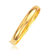 Bids.com Classic Bangle in 14k Yellow Gold (8.0mm) Bracelets White Smoke 7 / Yellow Gold,8 / Yellow Gold