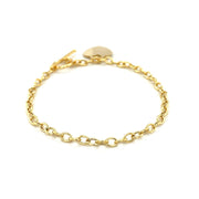 Bids.com Toggle Bracelet with Heart Charm in 14k Yellow Gold Bracelets White Smoke 7.5 / Yellow Gold,One / Yellow Gold