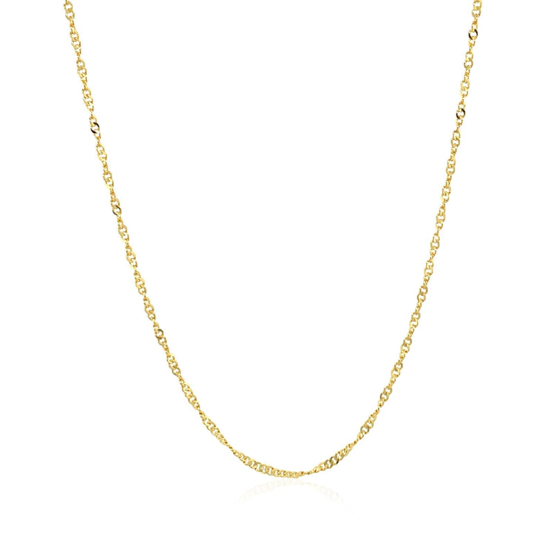 Bids.com 14k Yellow Gold Singapore Style Adjustable Chain (1.40 mm) Necklaces White Smoke 22 / Yellow Gold,One / Yellow Gold