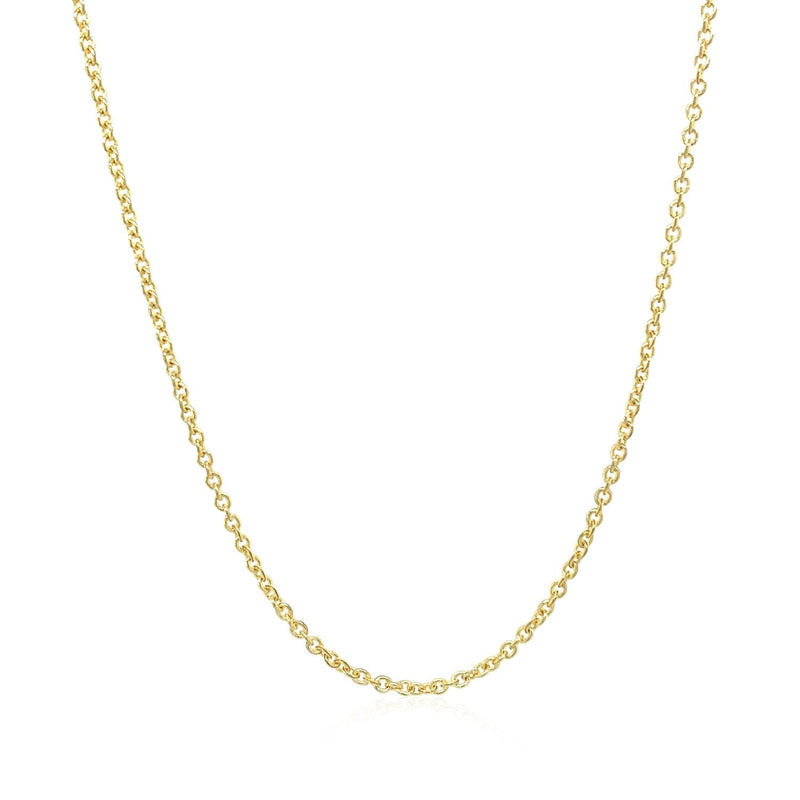Bids.com 14k Yellow Gold Forsantina Lite Cable Link Chain 1.5mm Necklaces White Smoke 16 / Yellow Gold,18 / Yellow Gold,20 / Yellow Gold