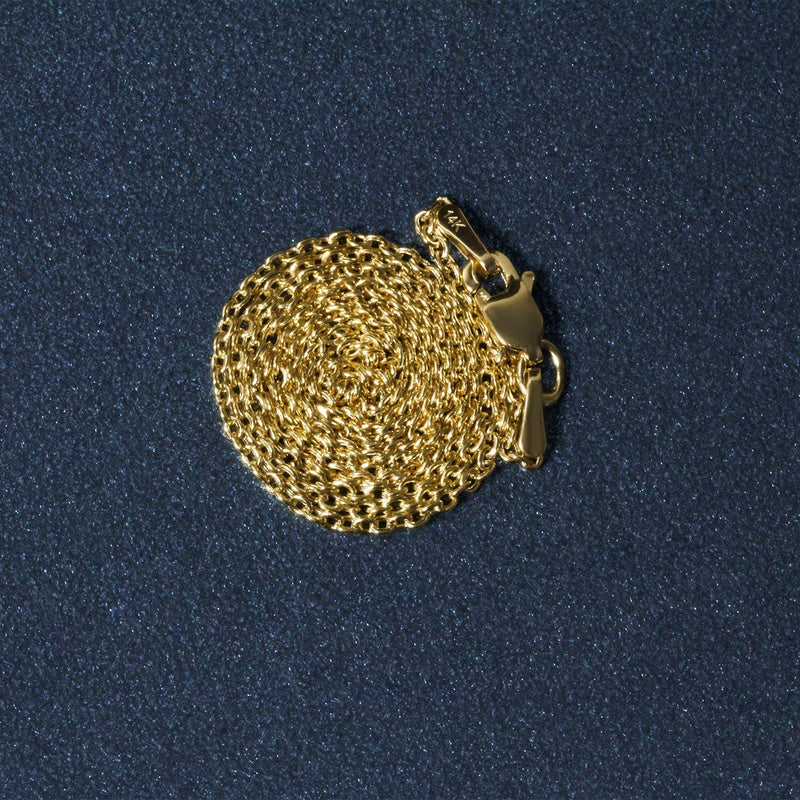 Bids.com 14k Yellow Gold Forsantina Lite Cable Link Chain 1.5mm Necklaces Dark Slate Gray 16 / Yellow Gold,18 / Yellow Gold,20 / Yellow Gold
