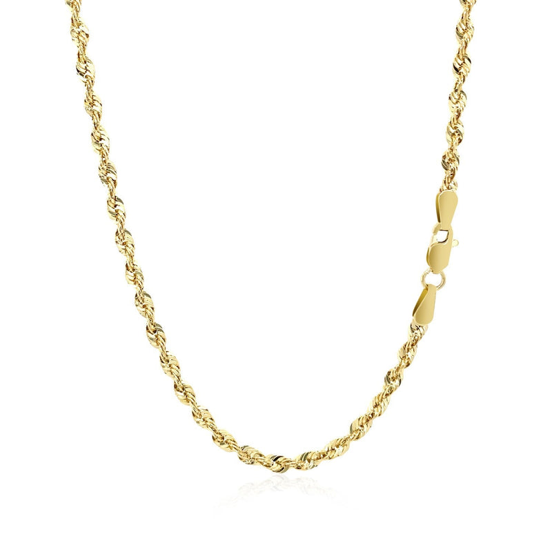 Bids.com 10K Yellow Gold Lite Rope Chain (2.50 mm) Necklaces White Smoke 16 / Yellow Gold,18 / Yellow Gold,20 / Yellow Gold,22 / Yellow Gold,24 / Yellow Gold