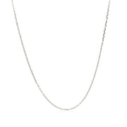 Bids.com Sterling Silver Rhodium Plated Cable Chain 0.8mm Necklaces White Smoke 16 / Sterling Silver,18 / Sterling Silver,20 / Sterling Silver,One / Sterling Silver
