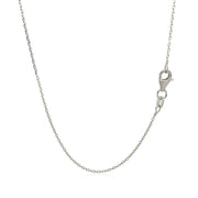 Bids.com Sterling Silver Rhodium Plated Cable Chain 0.8mm Necklaces White Smoke 16 / Sterling Silver,18 / Sterling Silver,20 / Sterling Silver,One / Sterling Silver