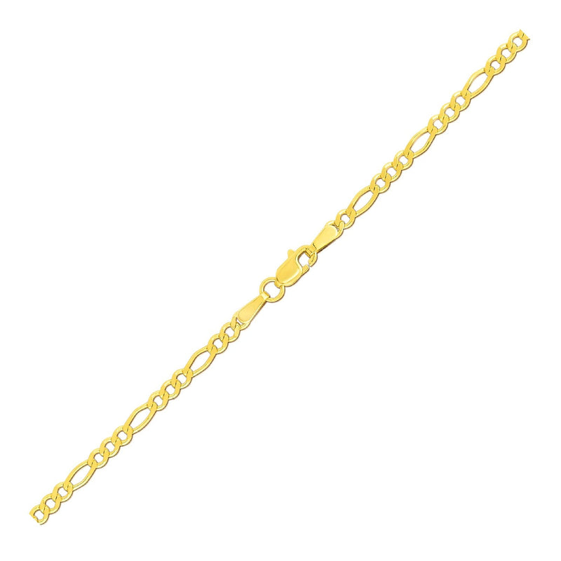 Bids.com 2.8mm 14k Yellow Gold Solid Figaro Bracelet Bracelets White Smoke 7 / Yellow Gold
