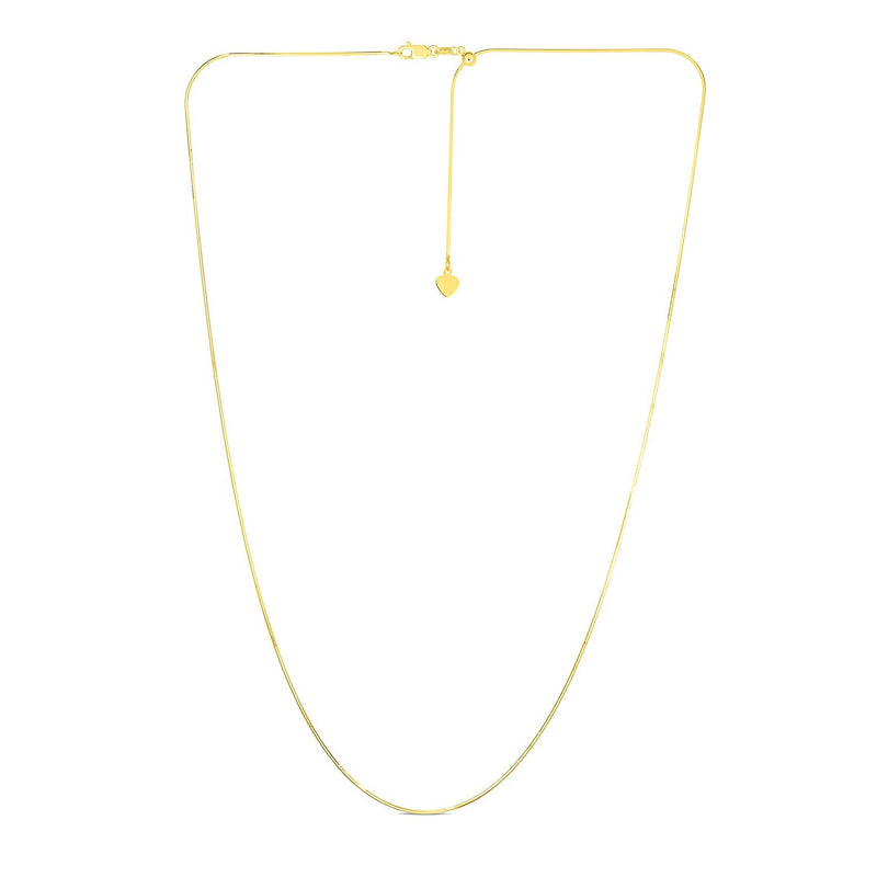 Bids.com 14k Yellow Gold Adjustable Snake Chain 0.85mm Necklaces White Smoke 22 / Yellow Gold,One / Yellow Gold