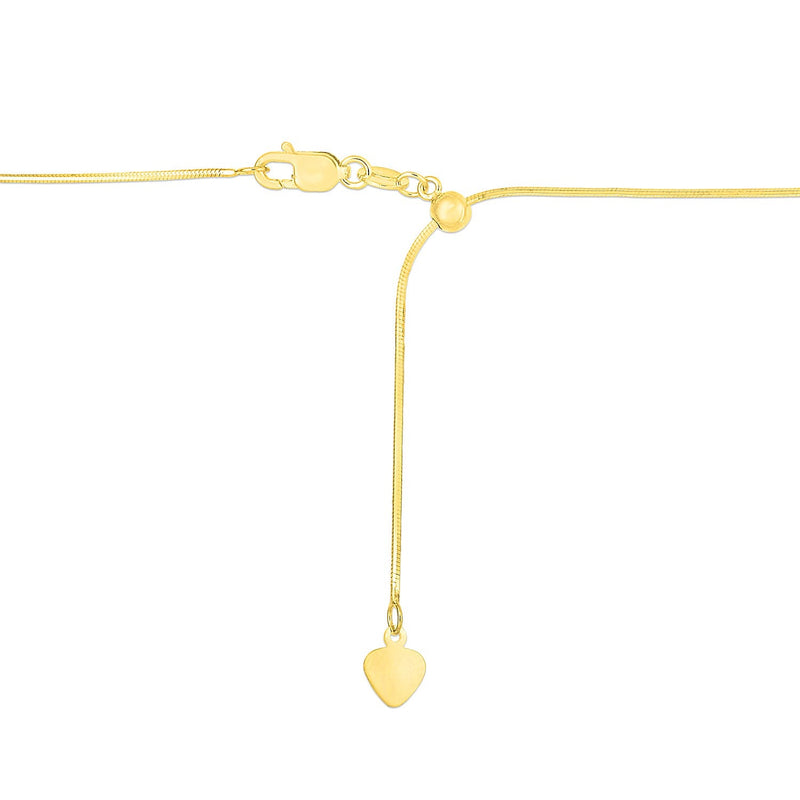 Bids.com 14k Yellow Gold Adjustable Snake Chain 0.85mm Necklaces White Smoke 22 / Yellow Gold,One / Yellow Gold
