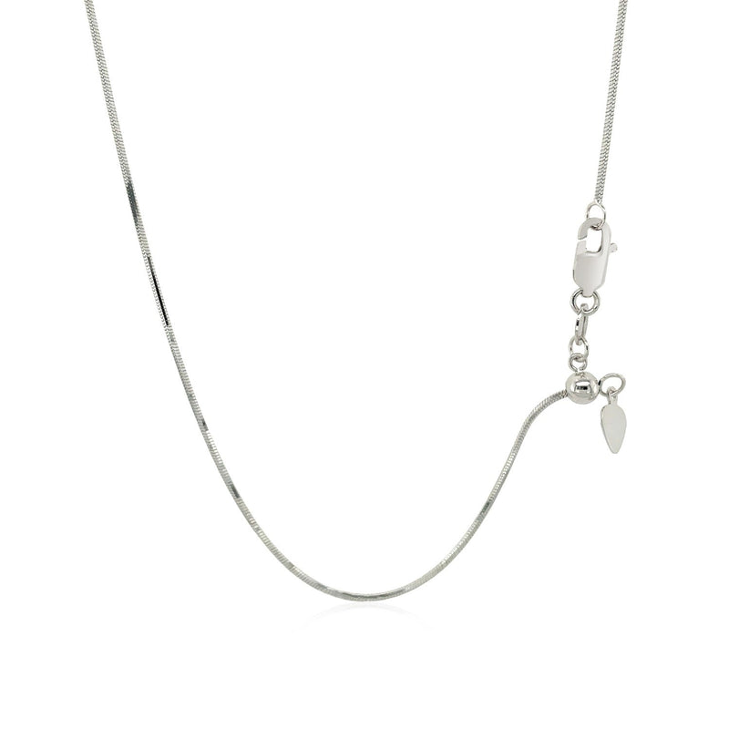 Bids.com 14k White Gold Adjustable Snake Chain 0.85mm Necklaces White Smoke 22 / White Gold,One / White Gold