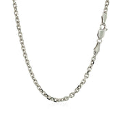 Bids.com 14k White Gold Diamond Cut Cable Link Chain (2.90 mm) Necklaces White Smoke 18 / White Gold,20 / White Gold,22 / White Gold,24 / White Gold,26 / White Gold