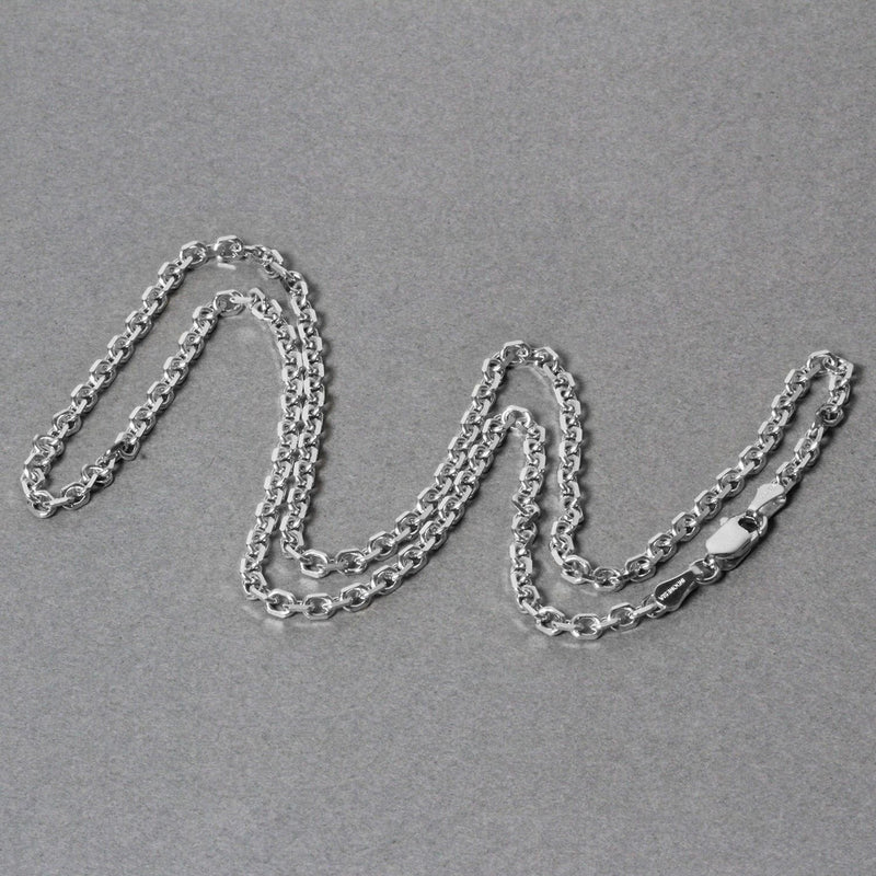Bids.com 14k White Gold Diamond Cut Cable Link Chain (2.90 mm) Necklaces Dark Gray 18 / White Gold,20 / White Gold,22 / White Gold,24 / White Gold,26 / White Gold