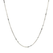 Bids.com 10k White Gold Adjustable Box Chain 0.85mm Necklaces White Smoke 22 / White Gold