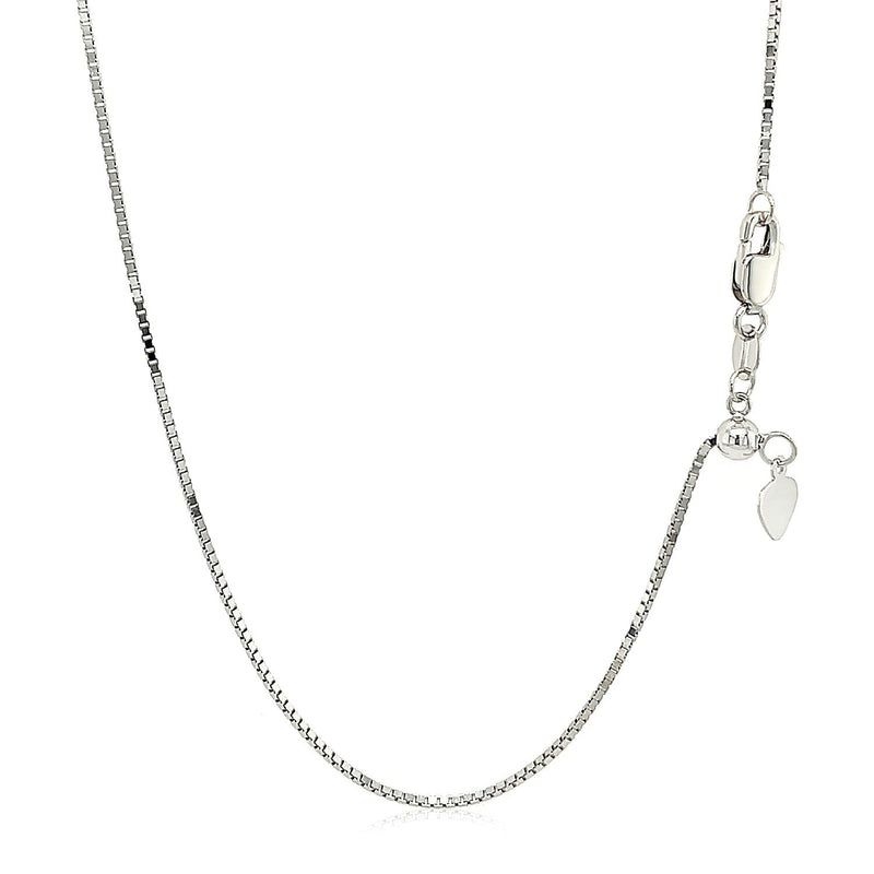 Bids.com 10k White Gold Adjustable Box Chain 0.85mm Necklaces White Smoke 22 / White Gold