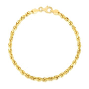 Bids.com 4.0mm 14k Yellow Gold Solid Diamond Cut Rope Bracelet Bracelets White Smoke 7 / Yellow Gold,8 / Yellow Gold
