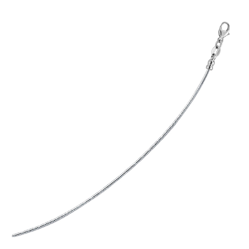 Bids.com 14k White Gold Necklace in a Round Omega Chain Style Necklaces White Smoke 16 / White Gold,17 / White Gold,18 / White Gold,20 / White Gold
