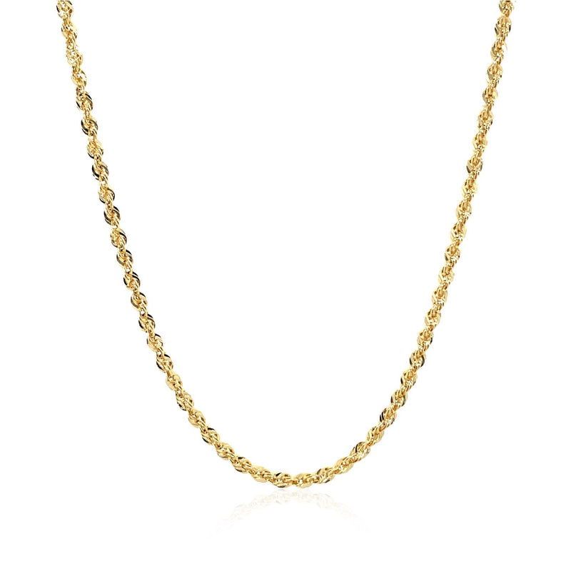 Bids.com 10K Yellow Gold Hollow Diamond Cut Rope Chain (2.00 mm) Necklaces White Smoke 16 / Yellow Gold,18 / Yellow Gold,20 / Yellow Gold,22 / Yellow Gold,24 / Yellow Gold
