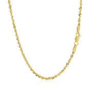Bids.com 10K Yellow Gold Hollow Diamond Cut Rope Chain (2.00 mm) Necklaces White Smoke 16 / Yellow Gold,18 / Yellow Gold,20 / Yellow Gold,22 / Yellow Gold,24 / Yellow Gold