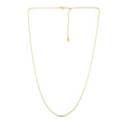 Bids.com 14k Yellow Gold Adjustable Popcorn Chain 1.3mm Necklaces White Smoke 22 / Yellow Gold,One / Yellow Gold
