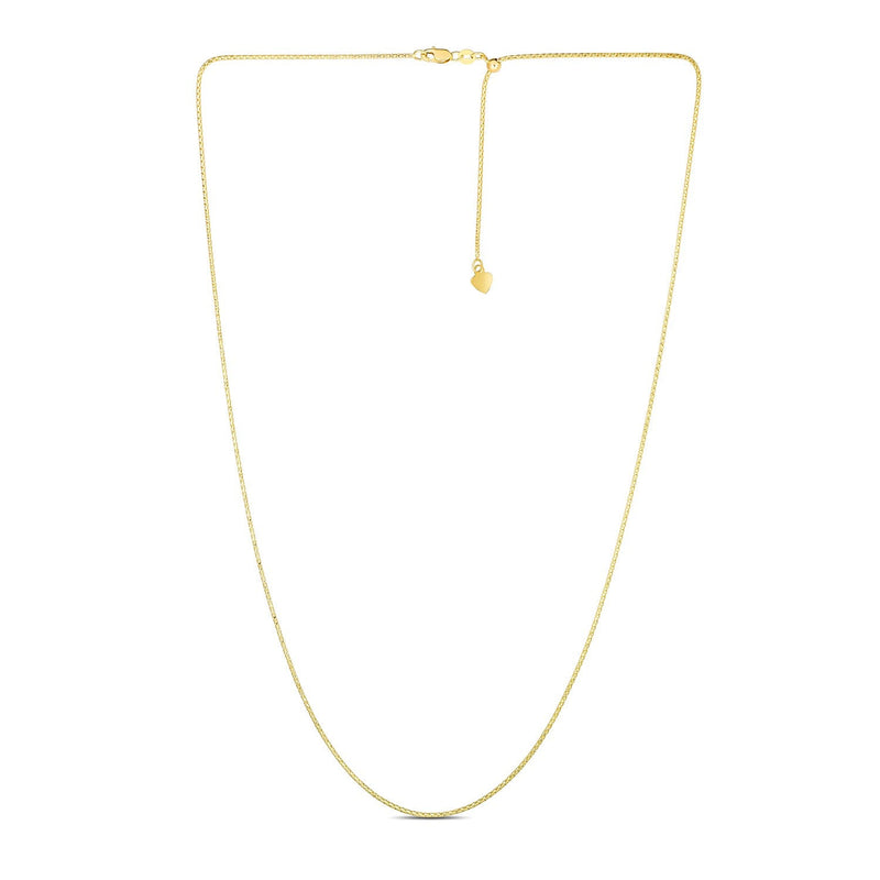 Bids.com 14k Yellow Gold Adjustable Popcorn Chain 1.3mm Necklaces White Smoke 22 / Yellow Gold,One / Yellow Gold