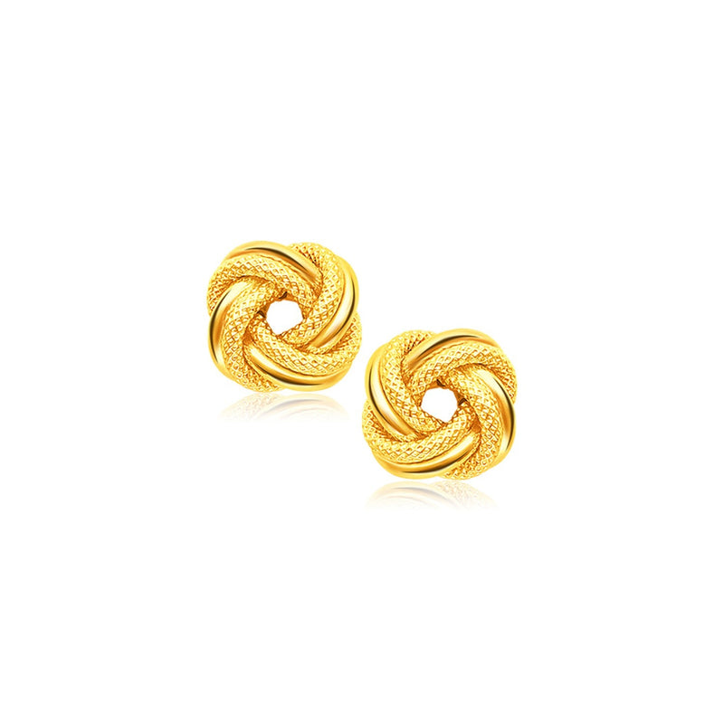 Bids.com 14k Yellow Gold Intertwined Love Knot Stud Earrings Earrings White Smoke Yellow Gold
