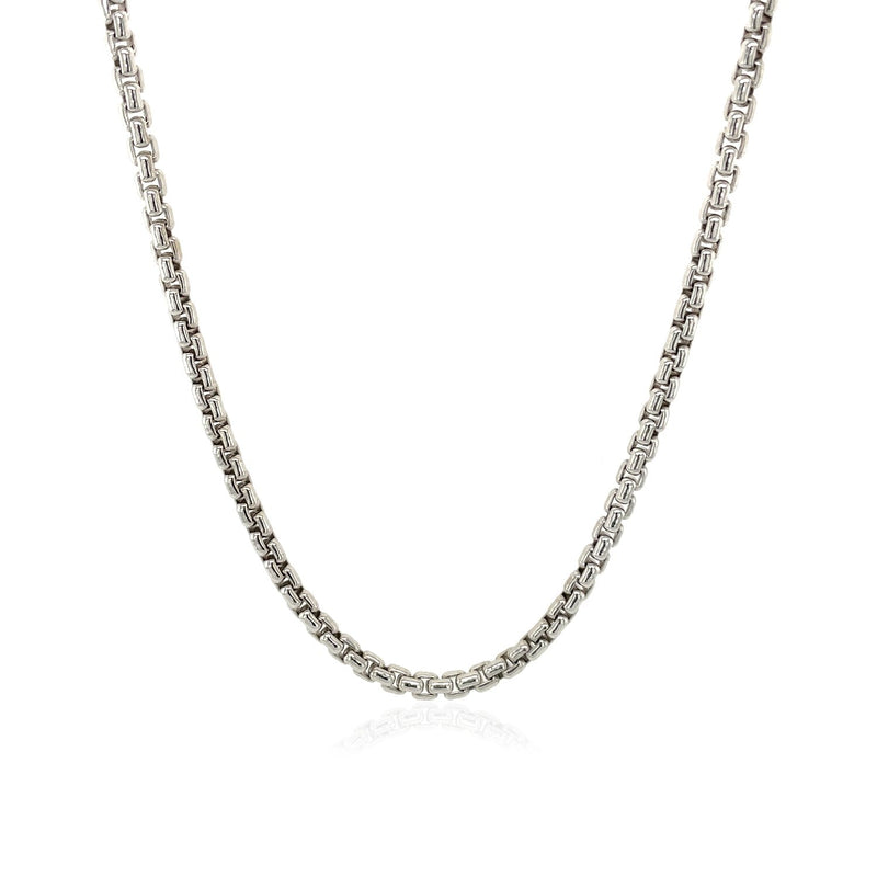Bids.com 2.4mm 14k White Gold Round Box Chain Necklaces White Smoke 16 / White Gold,18 / White Gold,20 / White Gold,24 / White Gold