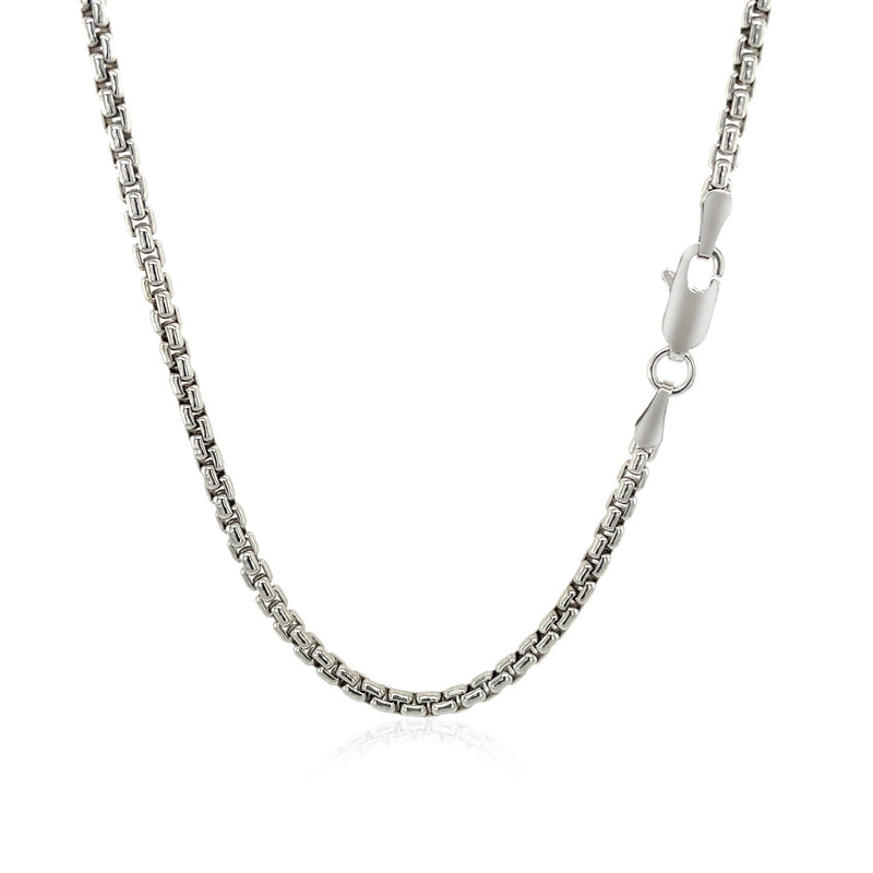 Bids.com 2.4mm 14k White Gold Round Box Chain Necklaces White Smoke 16 / White Gold,18 / White Gold,20 / White Gold,24 / White Gold