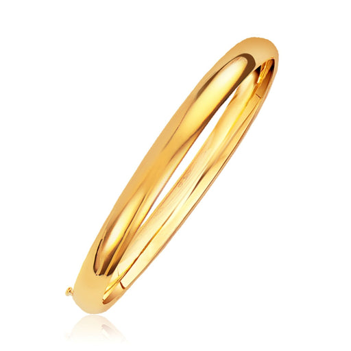 Bids.com Classic Bangle in 14k Yellow Gold (6.0mm) Bracelets White Smoke 7 / Yellow Gold,8 / Yellow Gold